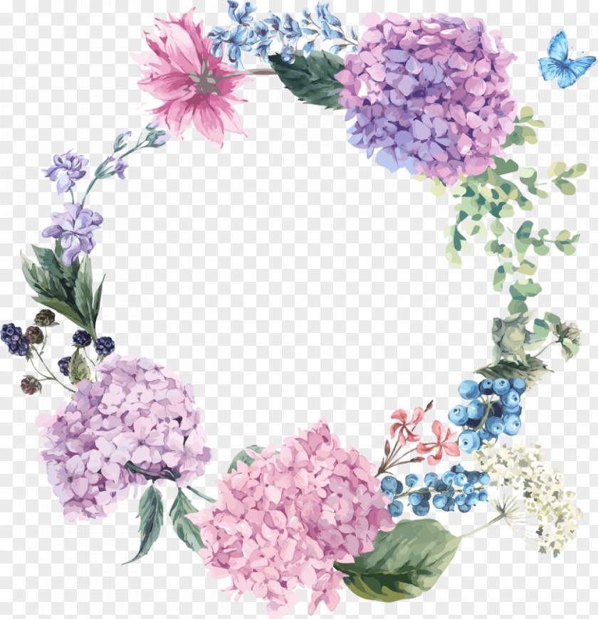Flower Hydrangea Floral Design Greeting & Note Cards Garden PNG