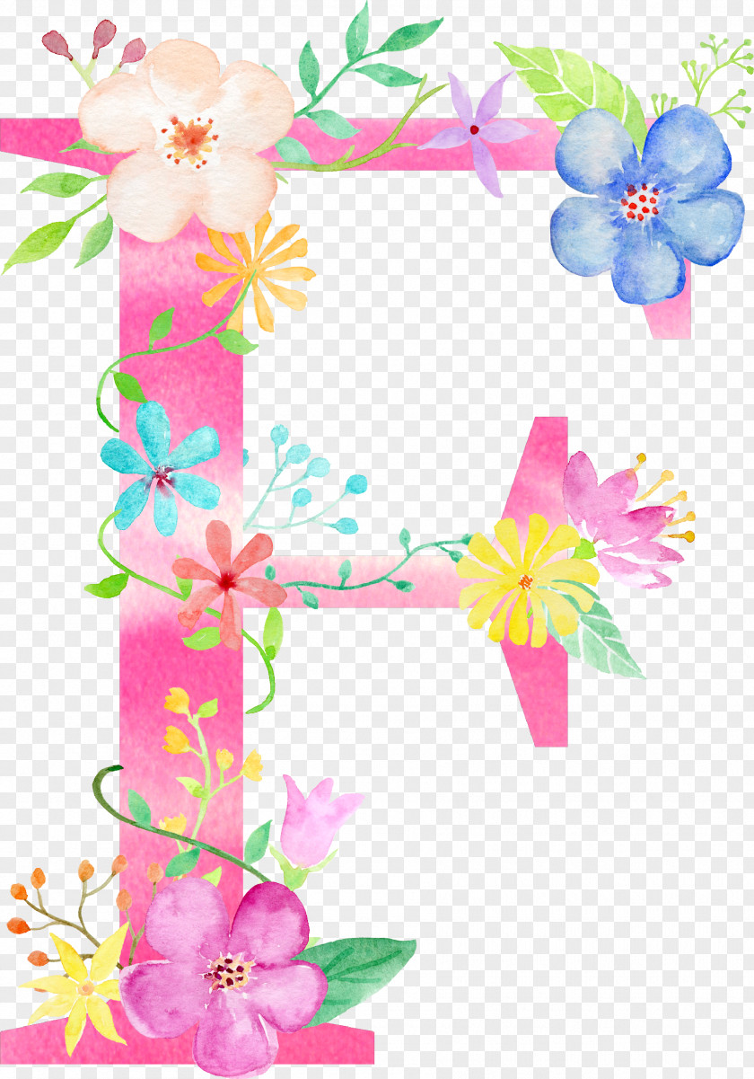 Flowers Letter F Poster Initial PNG
