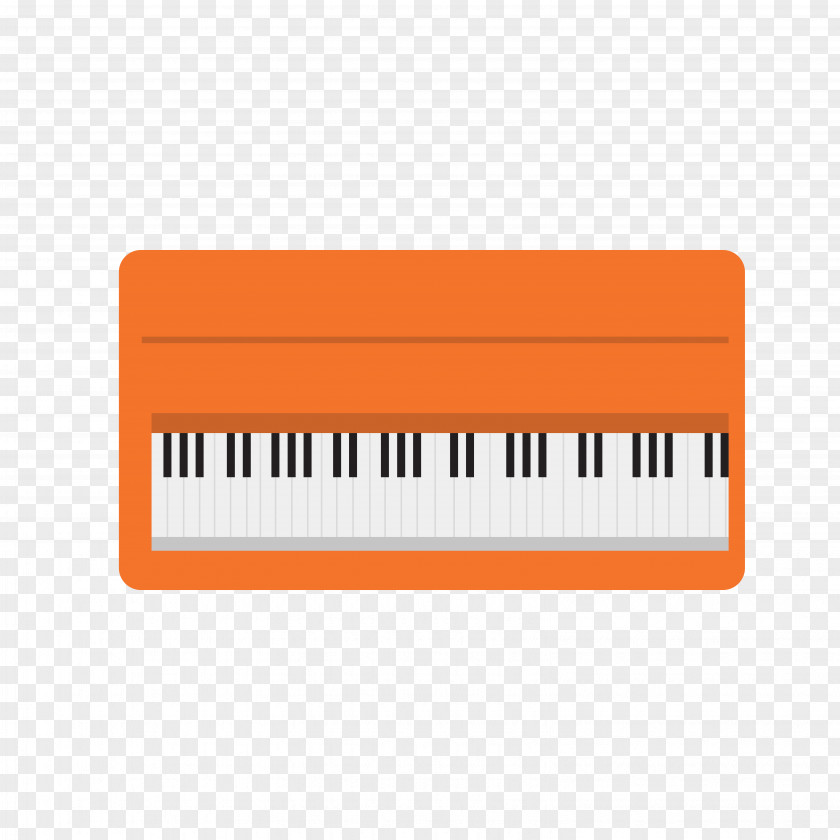 Vector Flat Orange Electronic Keyboard Digital Piano Electronics PNG