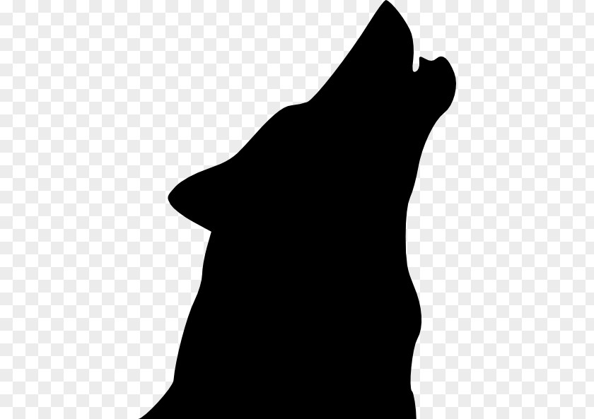 Black Wolf Head Gray Silhouette Drawing Clip Art PNG