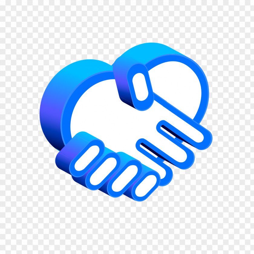 Blue Cooperation Handshake Model Icon PNG