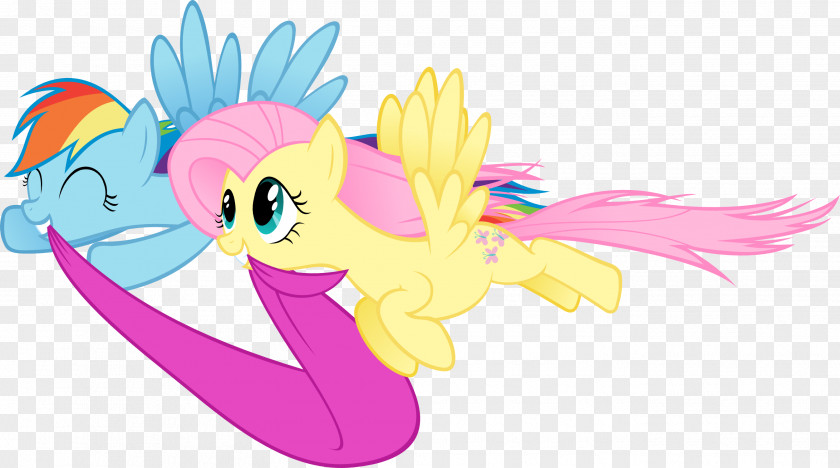 Flying Ribbon Red Fluttershy Horse PNG