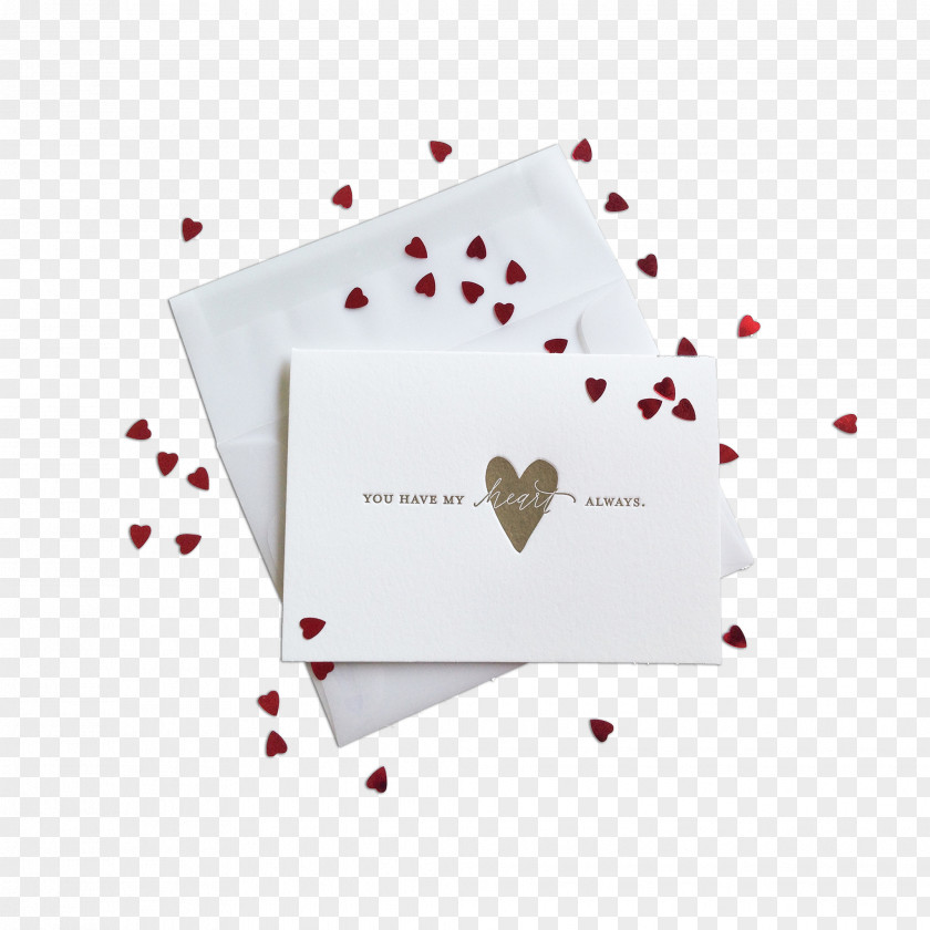 Letterpress Love Heart Ink Meets Paper Valentine's Day PNG