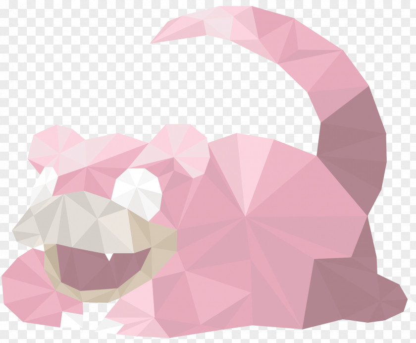 Low Poly Pink M PNG