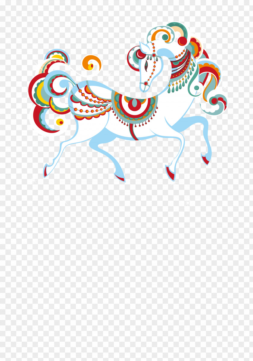 Creative Hand-painted Horse Drawing Book Illustration PNG