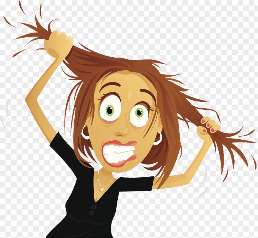 The Cartoon Illustration Grabbed Hair In A Hurry Trichotillomania Clip Art PNG