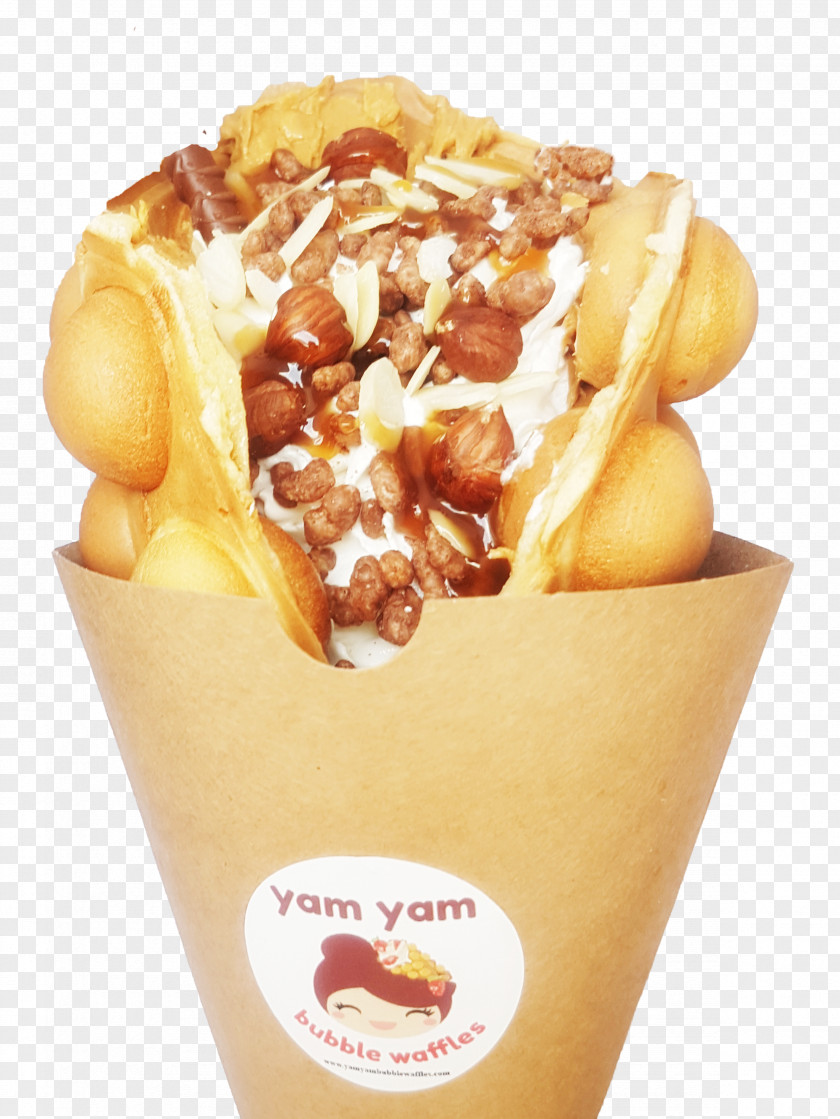 Butter Ice Cream Egg Waffle Sundae PNG