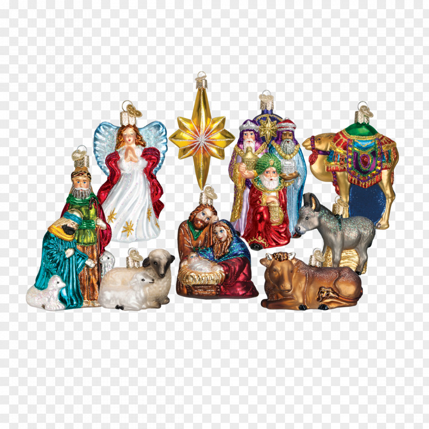 Glass Christmas Ornament Nativity Scene Of Jesus PNG
