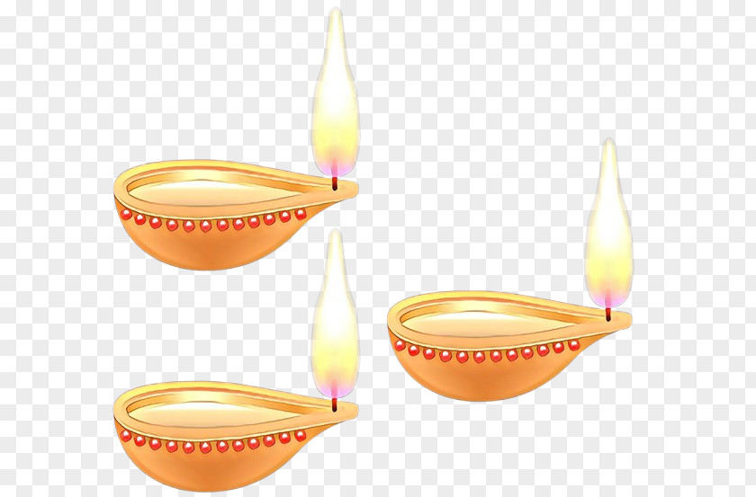 Oil Lamp Candle Holder Orange PNG