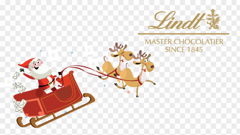 Reindeer Lindt Fruit Sensation Orange Pink Grapefruit 150g Santa Claus Chocolate Christmas Ornament PNG