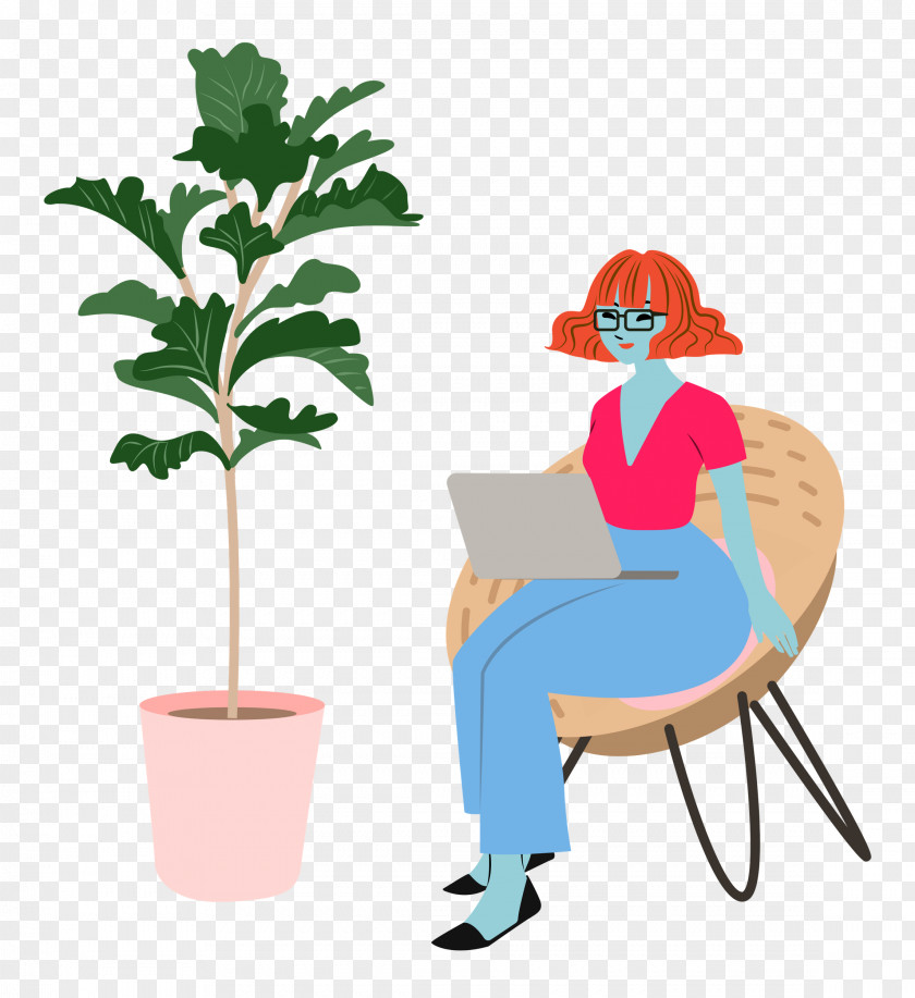 Alone Time Lady Computer PNG