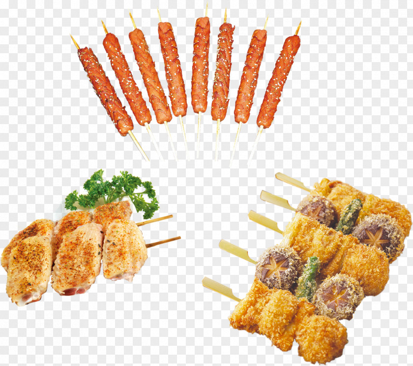 Spicy Food, Barbecue Kebab, Ham Hamburger Sausage Chuan Fried Chicken PNG