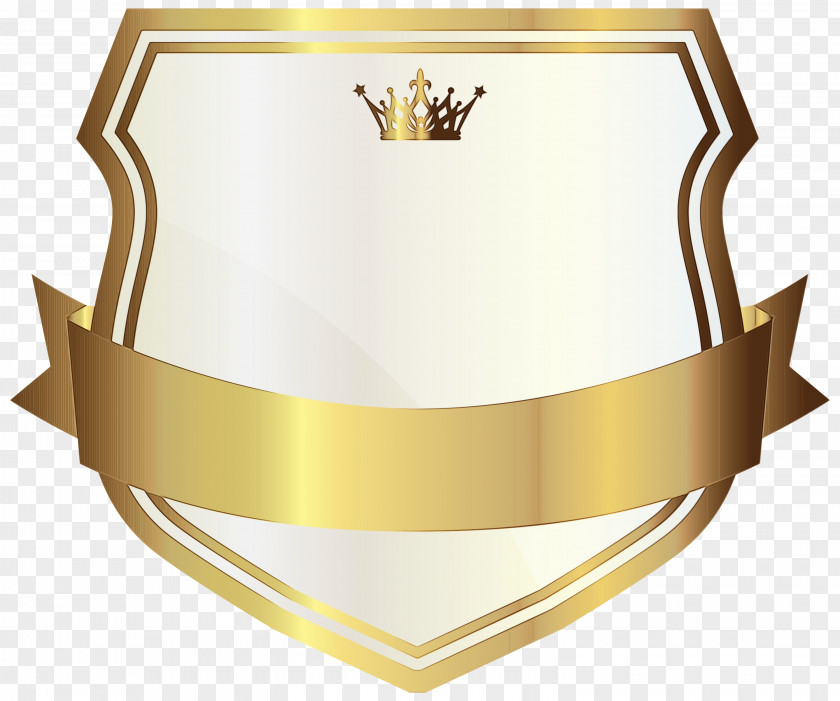 Crown Crest Gold Ribbon PNG