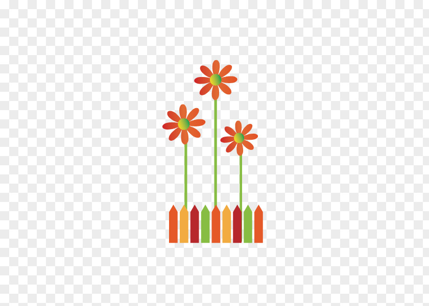 Fence In Flowers Download Illustration PNG