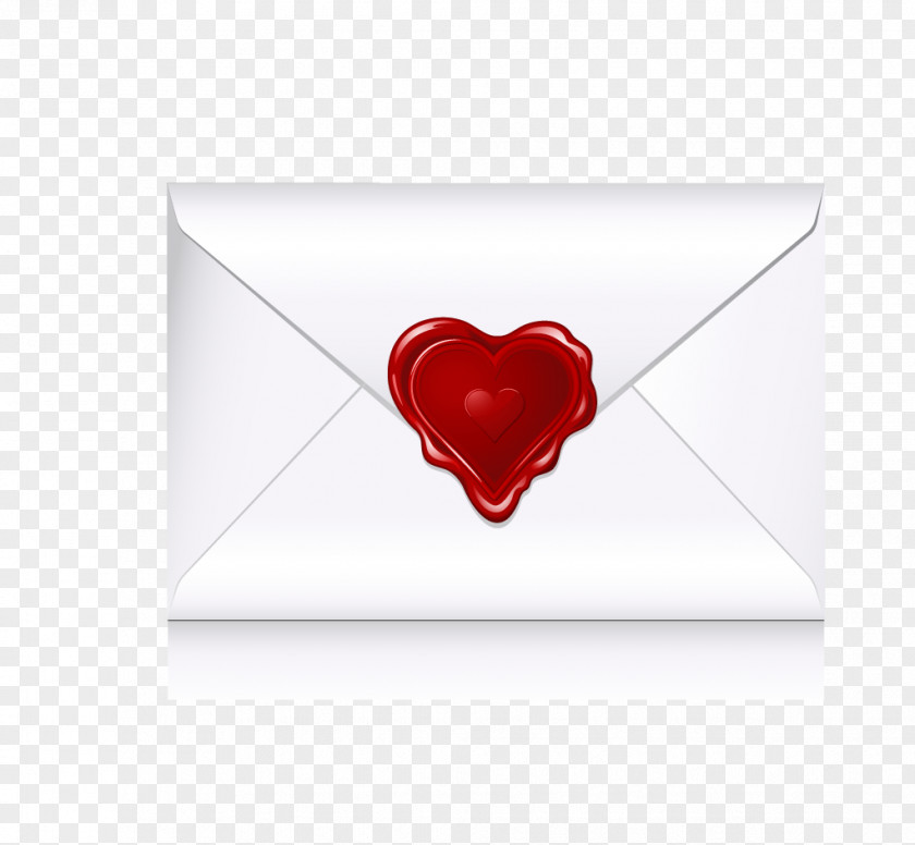 Heart-shaped Envelope Vector Red Love Heart PNG