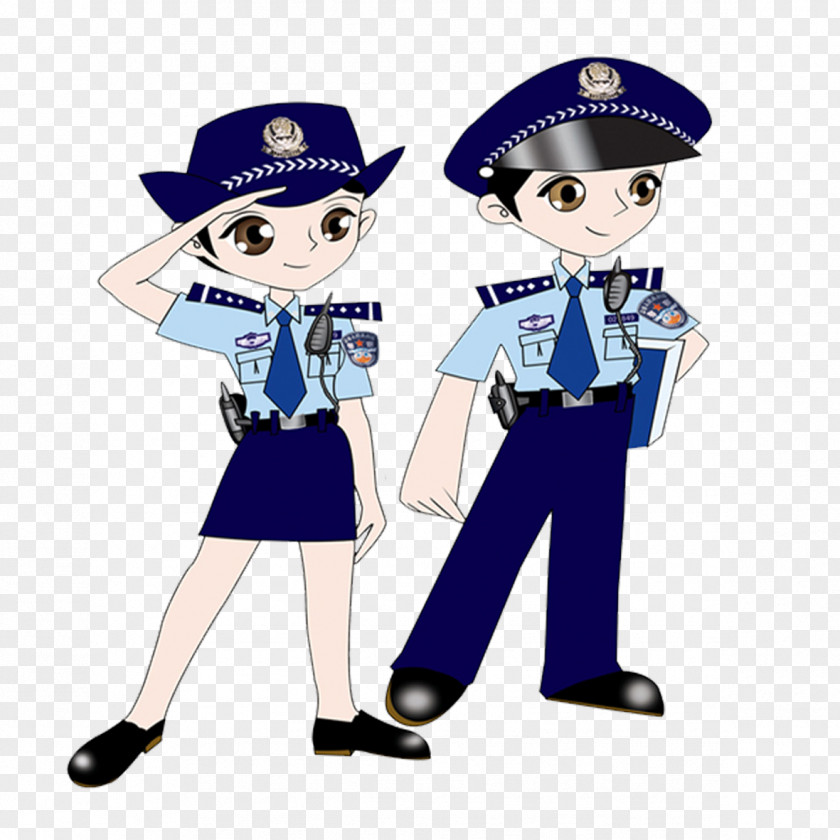 Police Elements Cartoon Officer Animation PNG