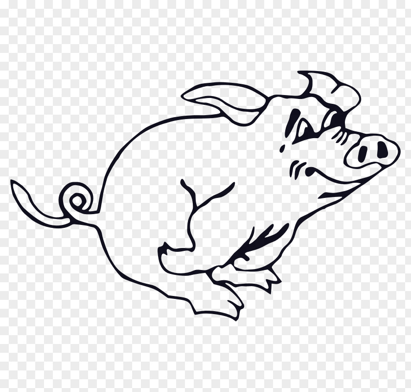 Cartoon Running People Pig Clip Art PNG