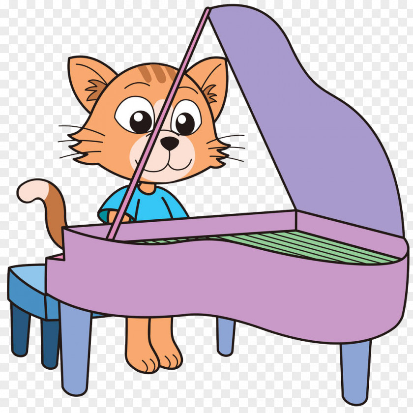 Kitty Plays The Piano Cartoon Royalty-free Clip Art PNG