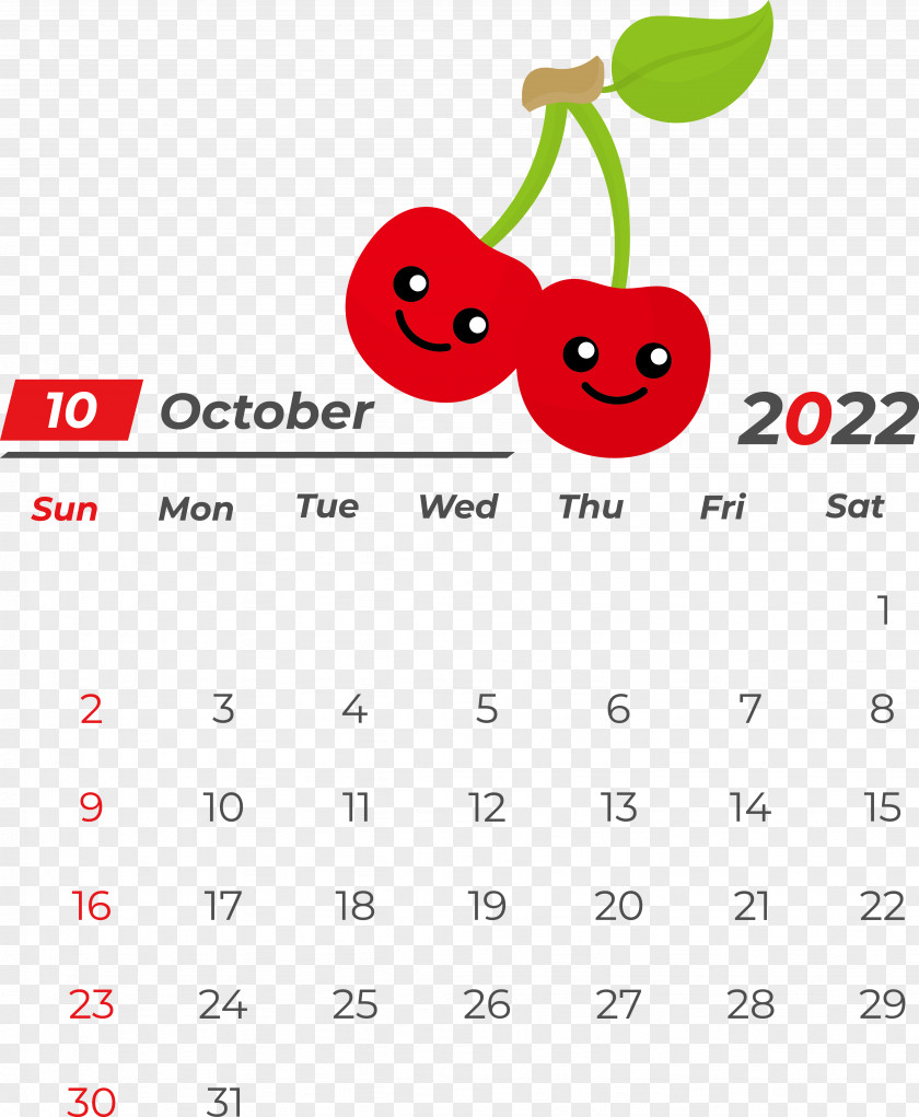 Line Cherry Calendar Fruit Meter PNG
