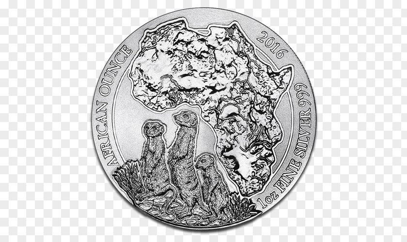 Metal Coin Meerkat Silver Africa PNG