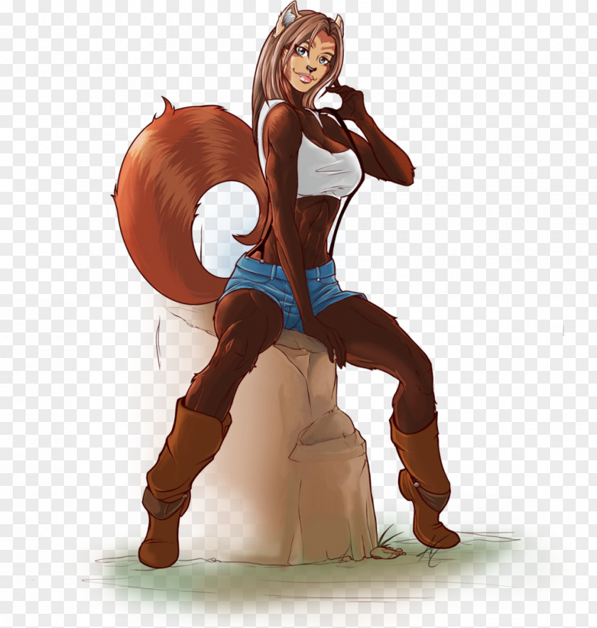 Pretty Female Lynx Figurine Muscle Cartoon Character Fiction PNG