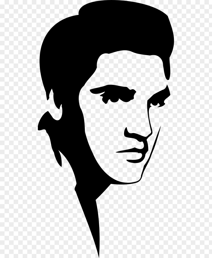 Silhouette Elvis Presley Stencil Art PNG