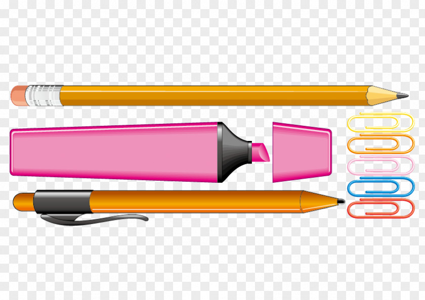 Vector Paperclip Pen Sets Clip Art PNG