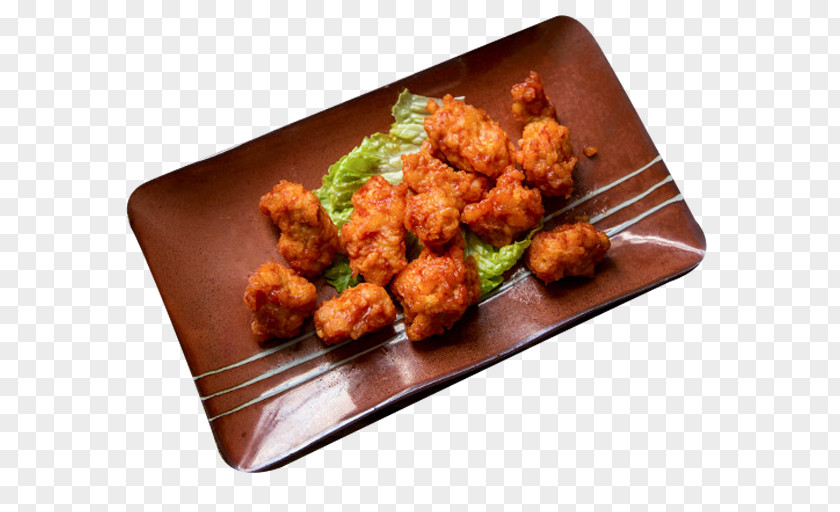 Gold Fried Chicken Plate Material Karaage Korean Nugget PNG