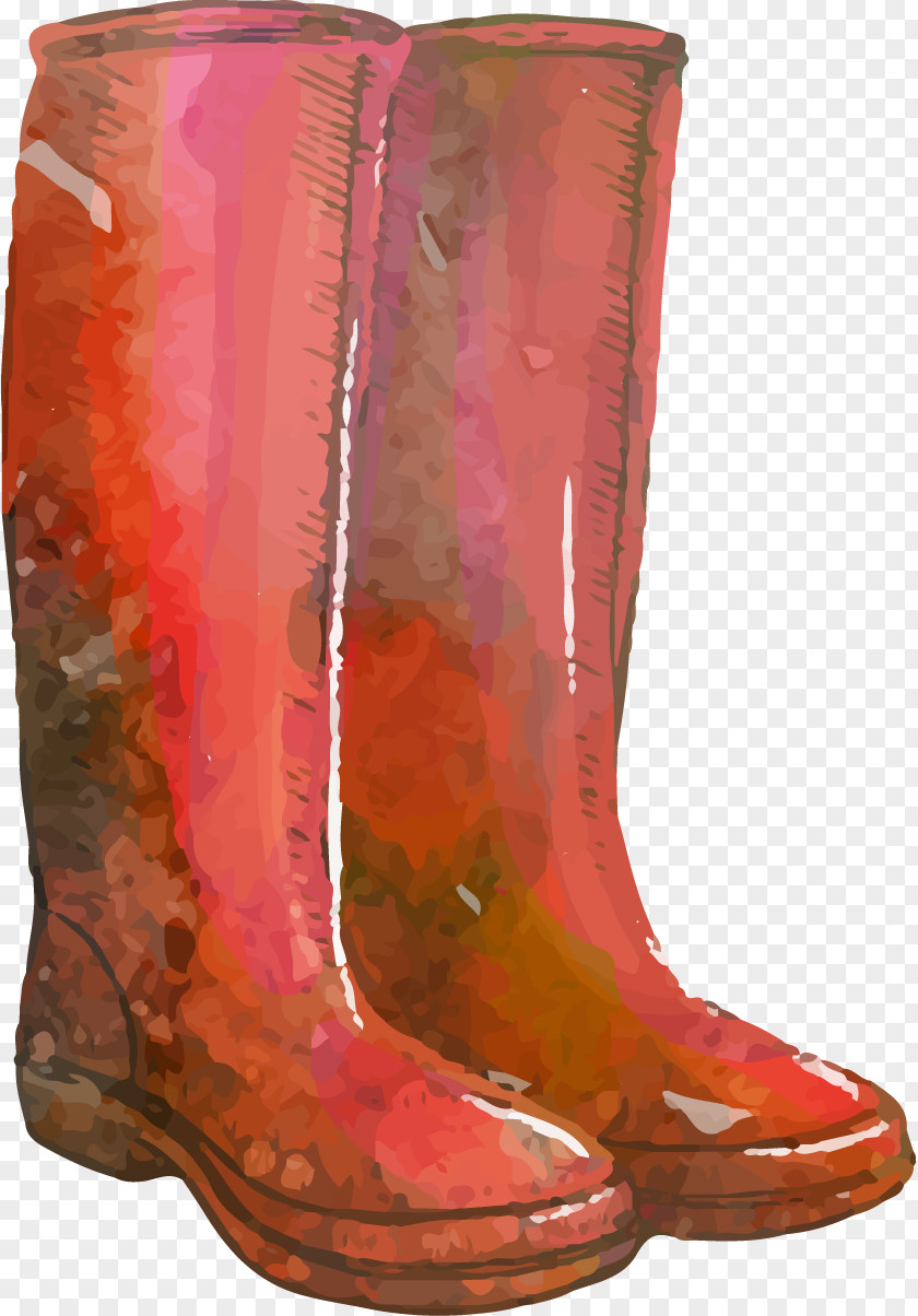 Vector Painted Red Boots Download PNG