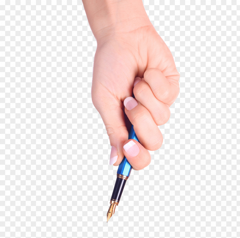 Hand Holding Pen Down Nail Finger Gesture PNG