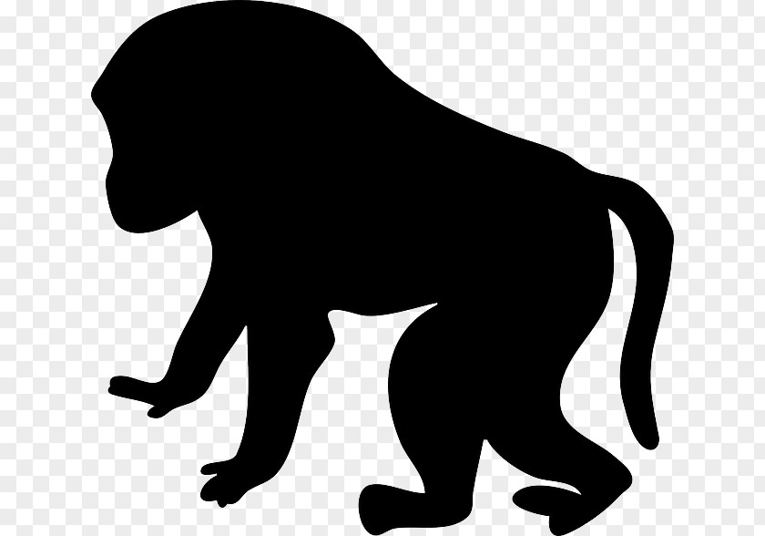 Animal Silhouettes Baboons Mandrill Ape Clip Art PNG