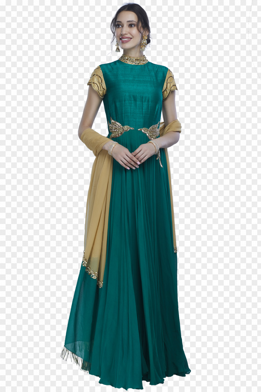 Green Silk Pajamas For Women Gown Indo-Western Clothing Western Dress Codes PNG