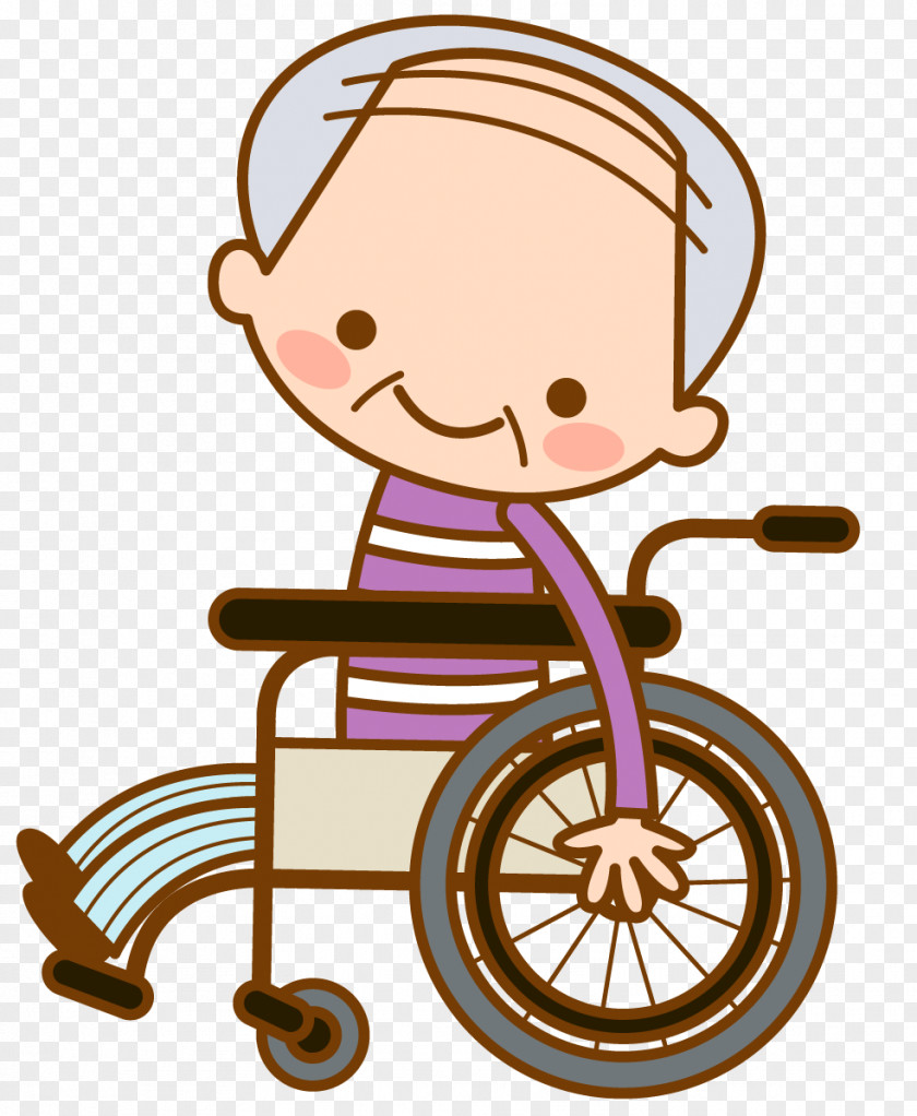 Vector Wheelchair Elderly Old Age Clip Art PNG