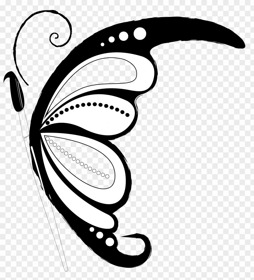 Blackandwhite Coloring Book Butterfly PNG