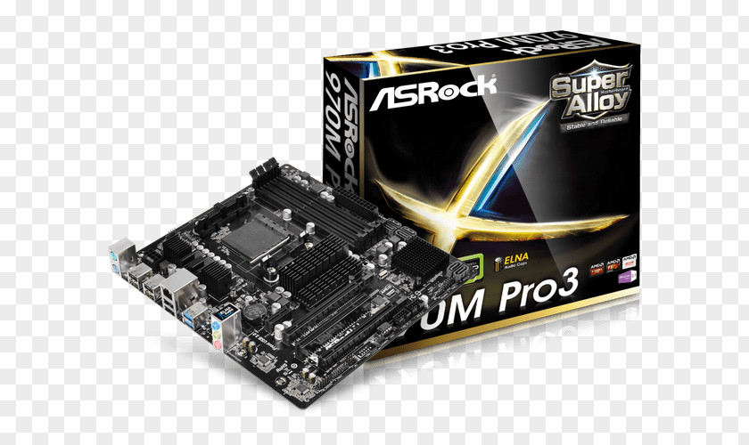 Asrock Am3 Socket AM3+ MicroATX ASRock 970M Pro3 Motherboard PNG