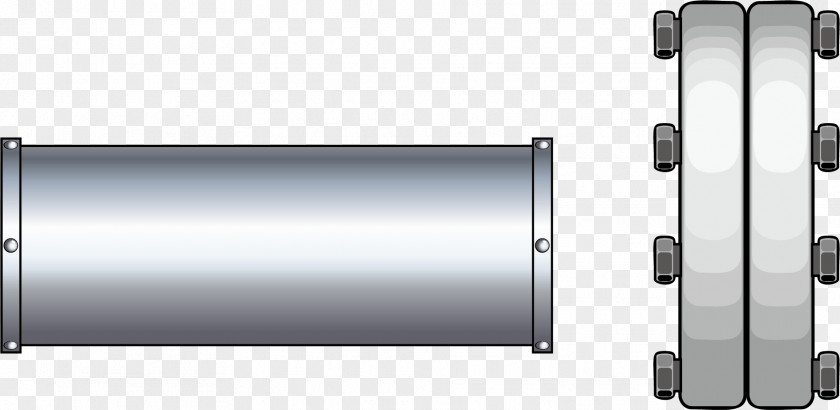 Iron Pipe Element Technology Angle Steel Cylinder PNG