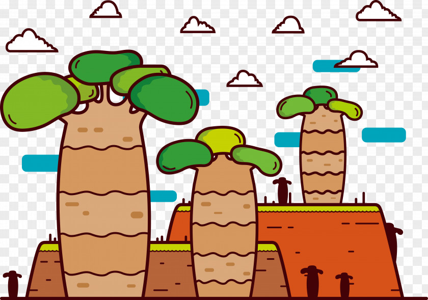 Mushroom Tree Vector Clip Art PNG