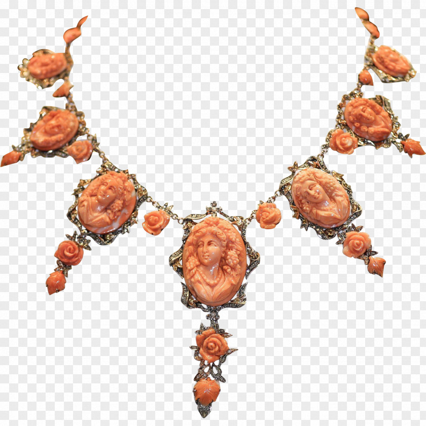 Necklace Bead Gold Museum Coral PNG