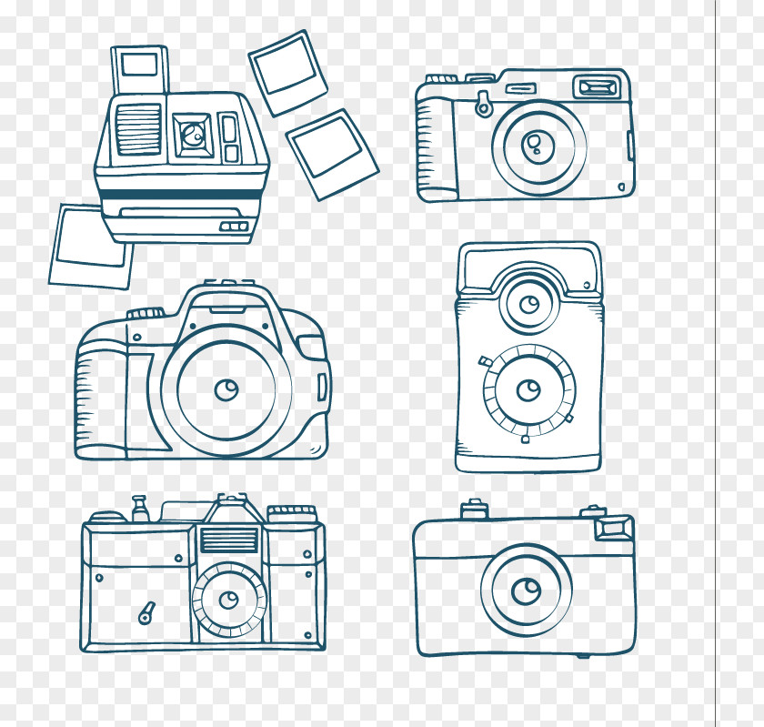 Hand-painted Cameras Vector Material Downloaded, Camera Photography Download PNG