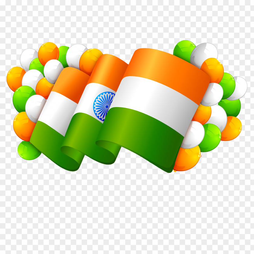 Orange Plastic India Independence Day Flag PNG