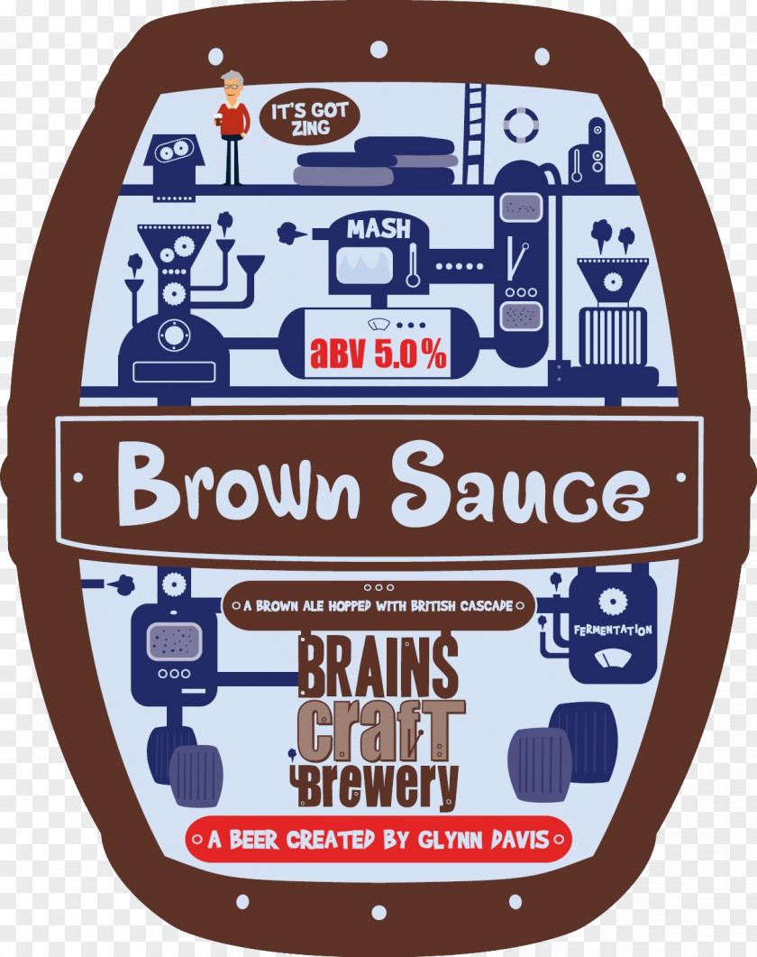 Brown Sauce Cask Ale Brains Brewery Keg Barrel PNG