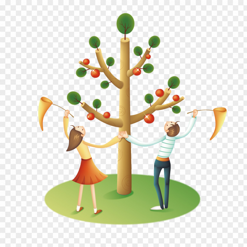 Cartoon Apple Trees Auglis Tree Illustration PNG