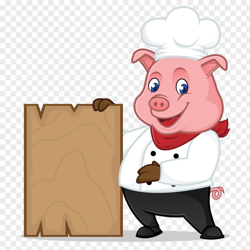 Hand-painted Pig Cartoon Chef Royalty-free PNG