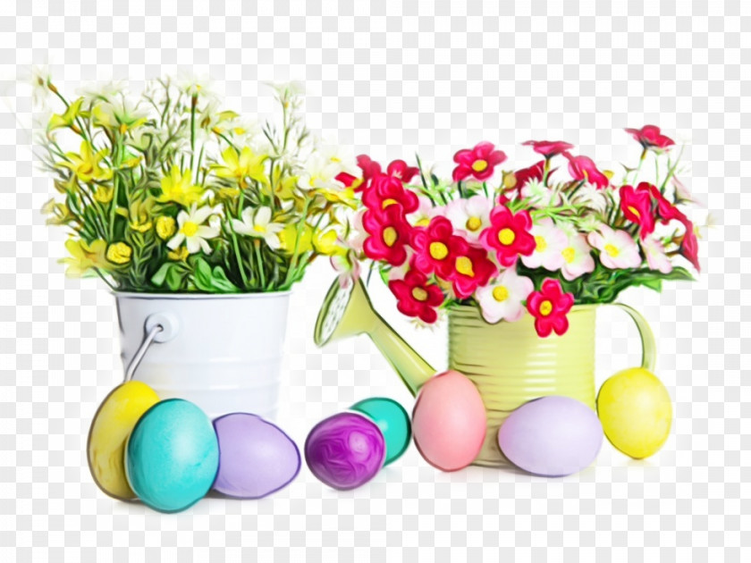 Floristry Wildflower Easter Egg Background PNG