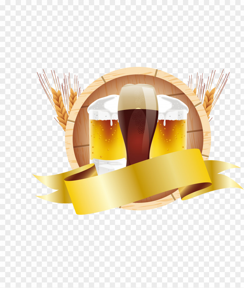 Golden Ribbon Beer Poster Budweiser Oktoberfest Carbonated Drink Keg PNG
