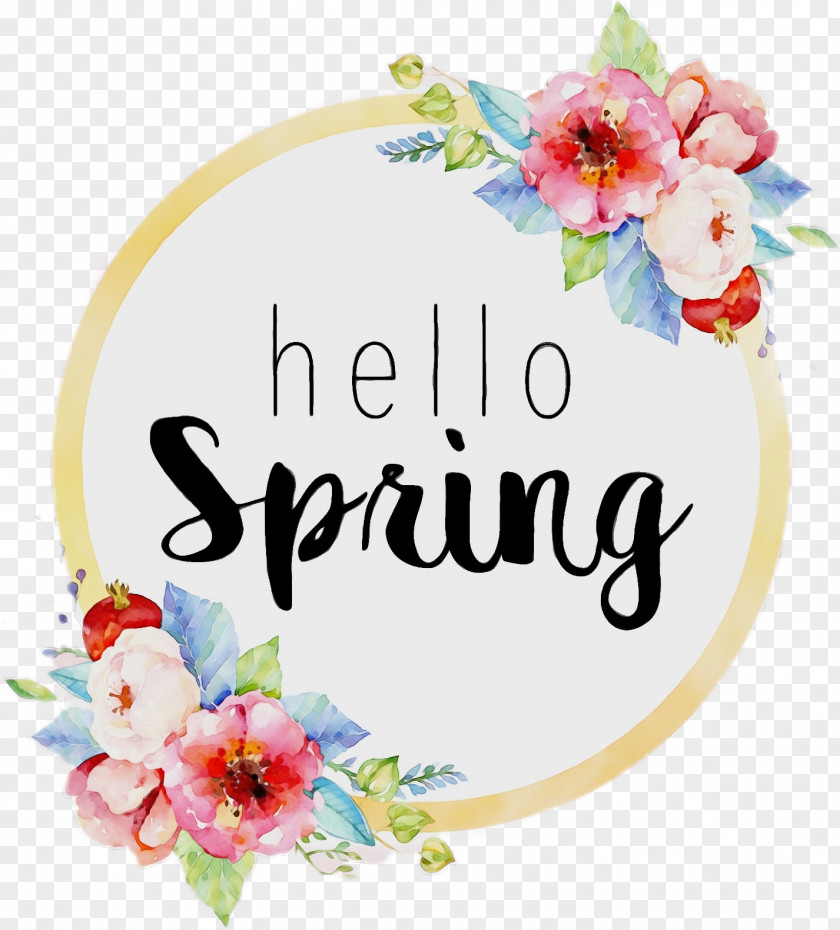 Text Cut Flowers Spring Greeting Flower PNG