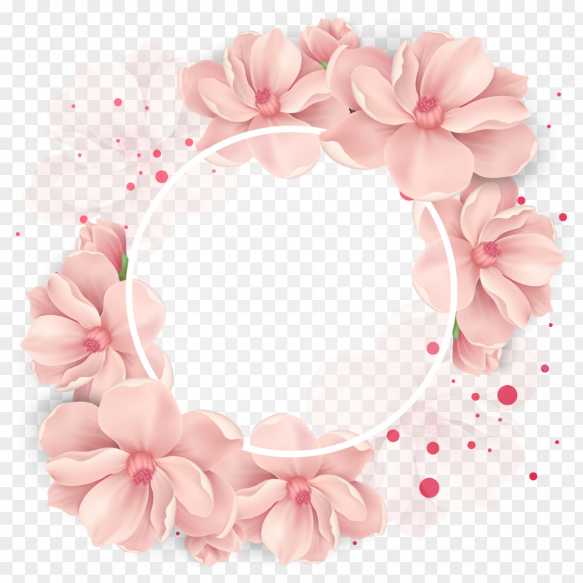 Vector Cherry Decoration Flower Wedding Wreath Clip Art PNG