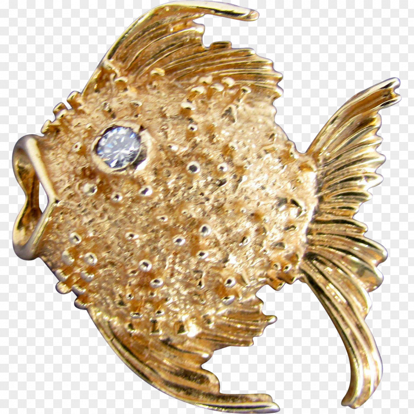 Goldfish Gold Jewellery Brooch Fish Seafood PNG