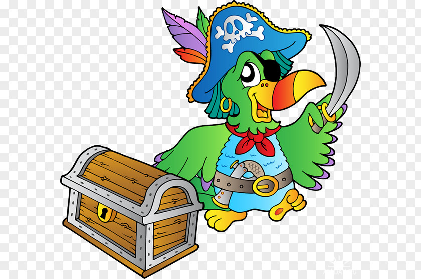 Parrot Pirate Piracy Buried Treasure PNG