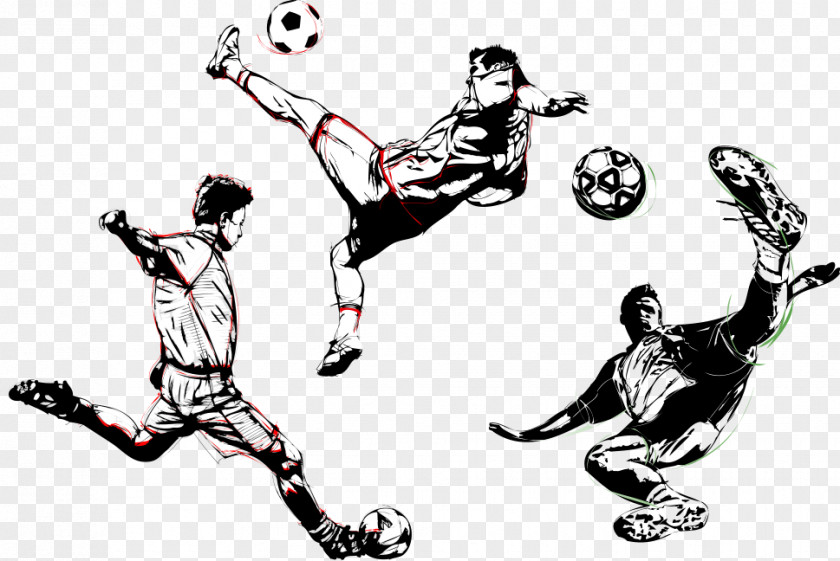 Vector Man Playing Soccer Football Player Illustration PNG